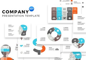 22页创意积木拼合商务图形keynote模板 - 顶尖PPT