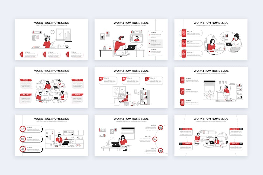 居家办公工作管理方案PPT模板 - 顶尖PPT