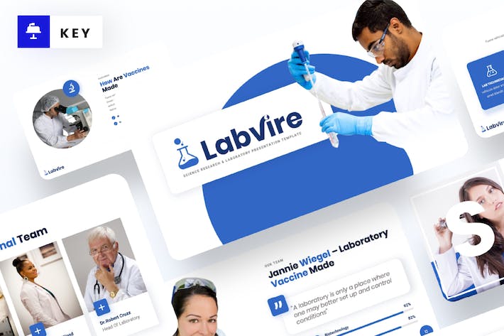 实验室科学研究主题展示Keynote模板 - 顶尖PPT