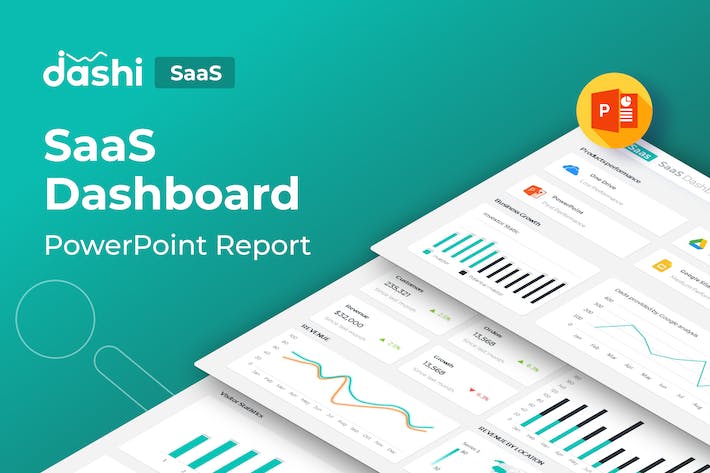 SaaS 领域仪表板报告展示PPT模板 - 顶尖PPT