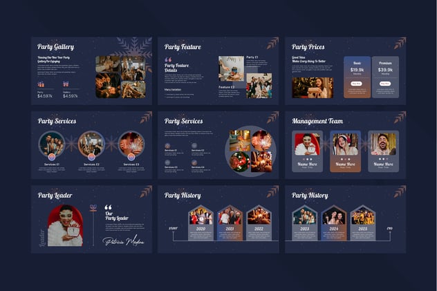 新年快乐节日狂欢PowerPoint模板 - 顶尖PPT