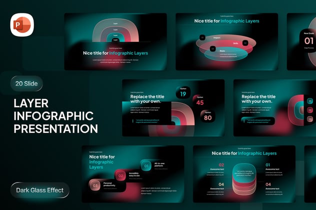 分层玻璃质感流程步骤图形PPT模板 - 顶尖PPT