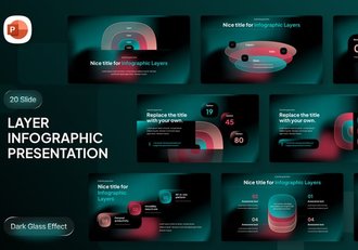 分层玻璃质感流程步骤图形PPT模板 - 顶尖PPT