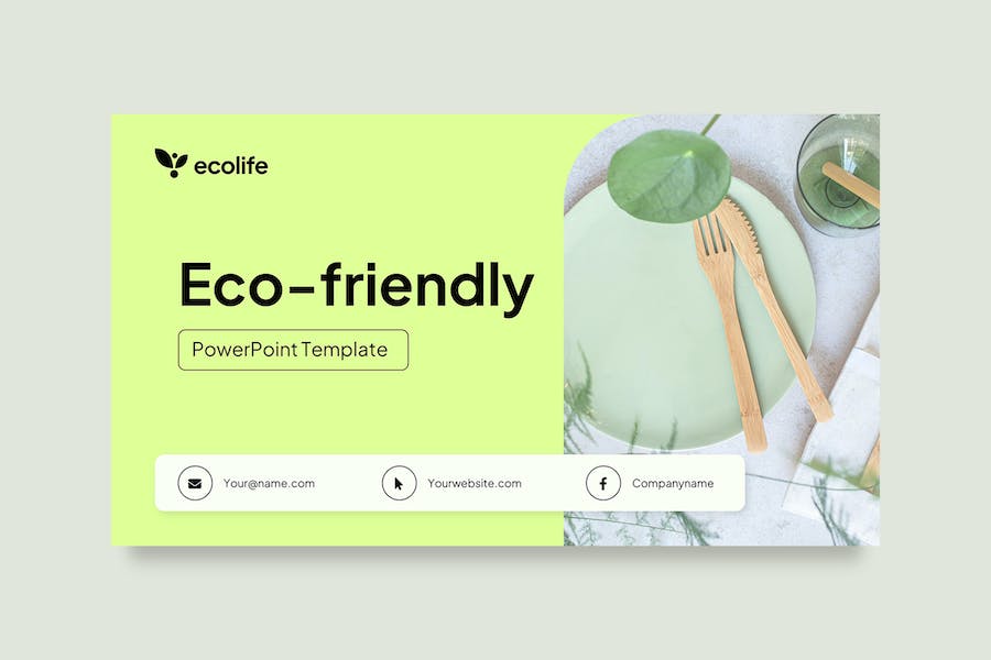 极简小清新环保主题PPT模板 - 顶尖PPT