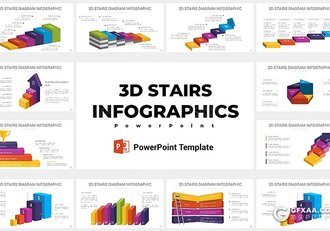 30页彩色创意梯形信息图形PPT模板 - 顶尖PPT