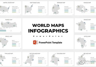 48页灰色世界各国可编辑图形PPT模板 - 顶尖PPT