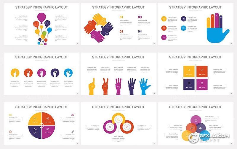 36页彩色战略布局信息图形PPT模板 - 顶尖PPT
