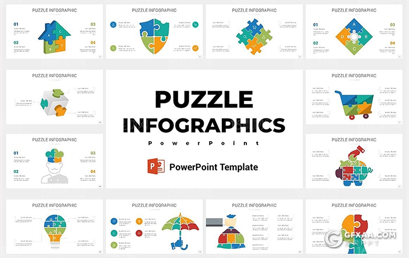 30页益智类积木拼合创意图形PPT模板 - 顶尖PPT