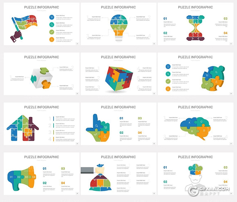 30页益智类积木拼合创意图形PPT模板 - 顶尖PPT