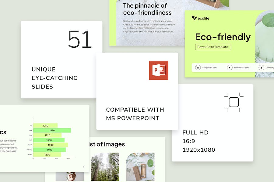 极简小清新环保主题PPT模板 - 顶尖PPT