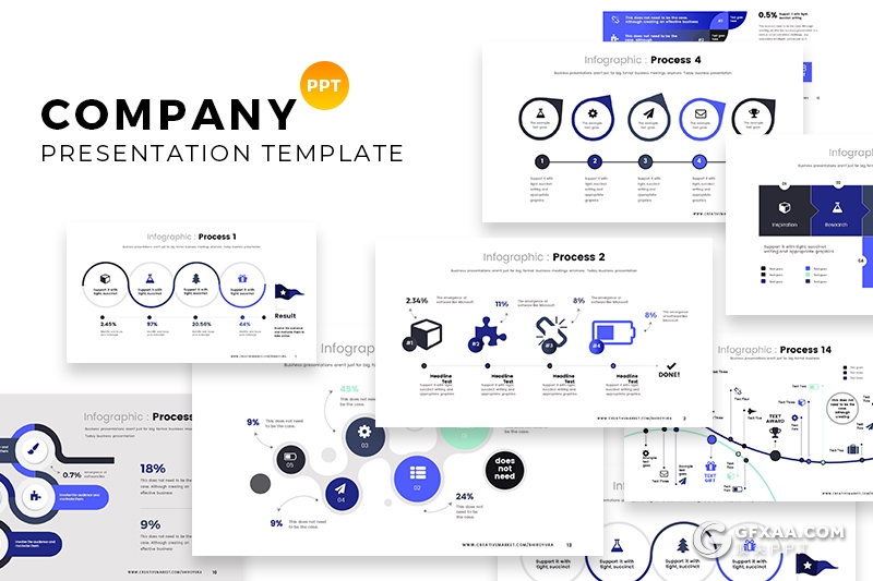 15页创意商务信息图形PPT模板 5种主题配色 - 顶尖PPT