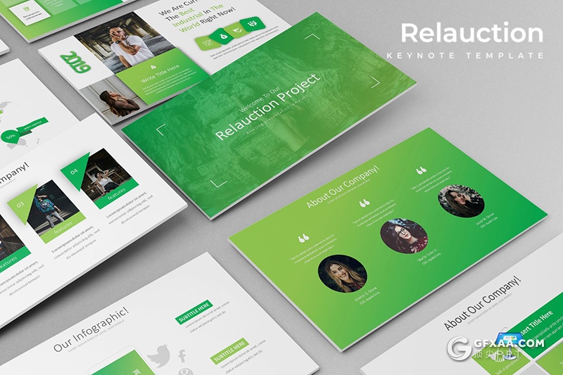 30页欧美商务风格企业介绍工作总结计划keynote模板 5种主题配色 - 顶尖PPT