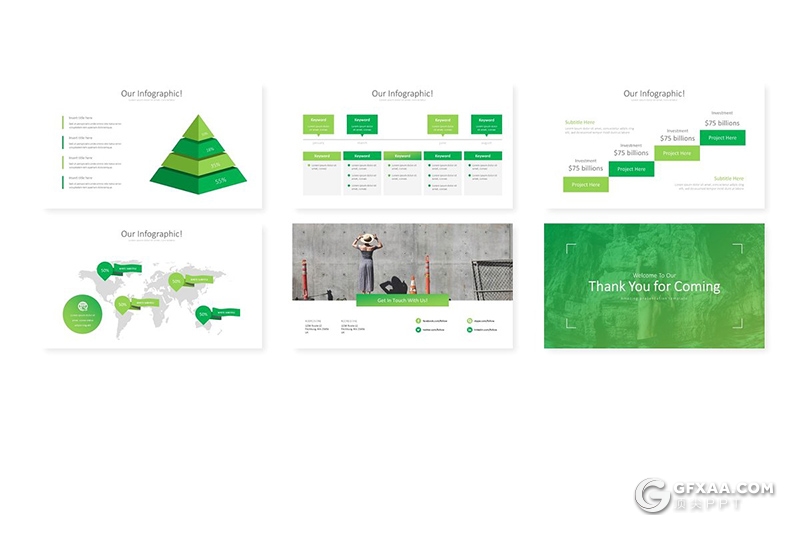 30页欧美商务风格企业介绍工作总结计划PPT模板 5种主题配色 - 顶尖PPT