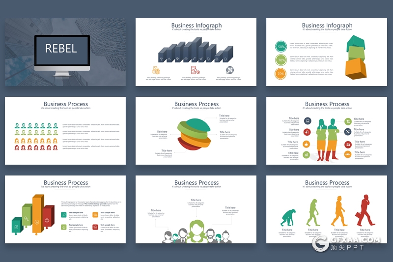 40页企业商务风格数据分析工作汇报项目演示Google slides模板 - 顶尖PPT
