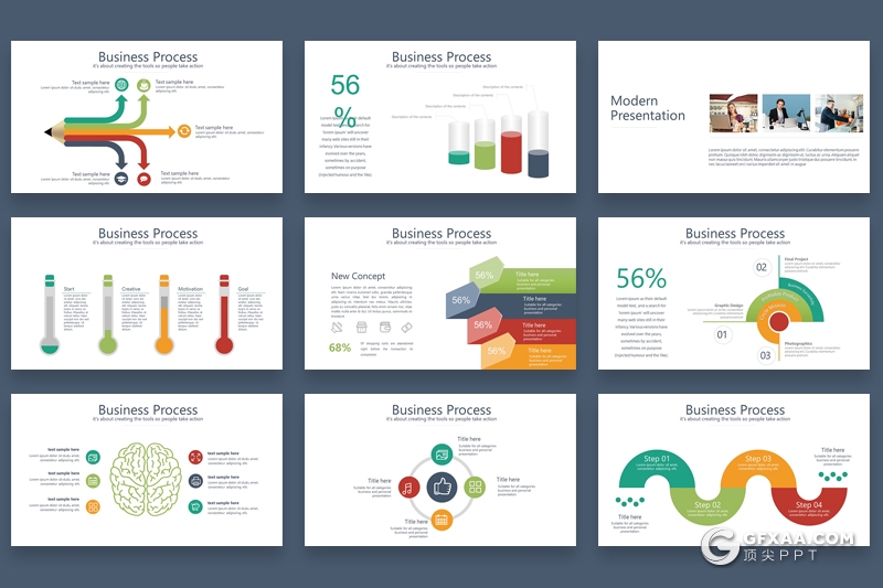 40页企业商务风格数据分析工作汇报项目演示Google slides模板 - 顶尖PPT