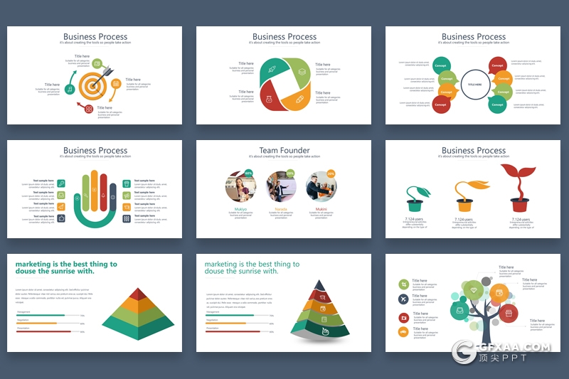40页企业商务风格数据分析工作汇报项目演示Google slides模板 - 顶尖PPT