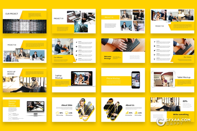 35页扁平化商务风格PPT模板 - 顶尖PPT