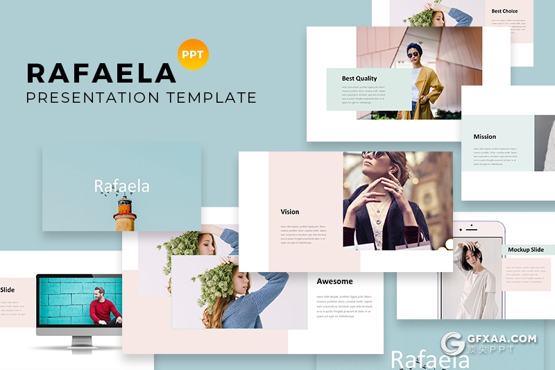 30页简约时尚摄影模特写真时尚服装展示ppt模板 - 顶尖PPT