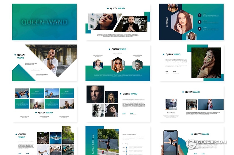 30页欧美风格团队介绍业务展示工作汇报keynote模板 5种主题配色 - 顶尖PPT