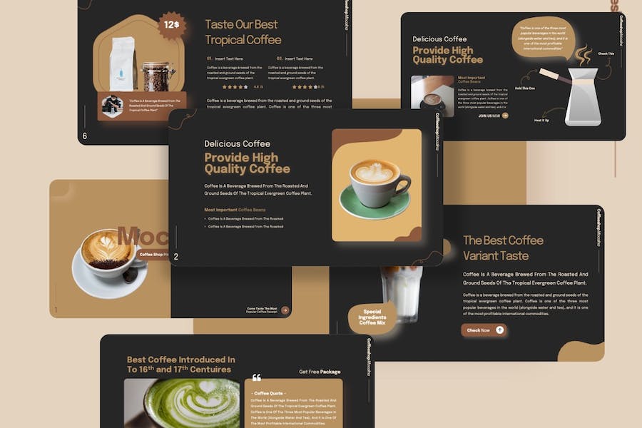 咖啡品牌行业竞品分析keynote模板 - 顶尖PPT