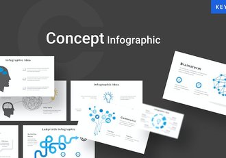 创意人物概念插画图形keynote模板 - 顶尖PPT