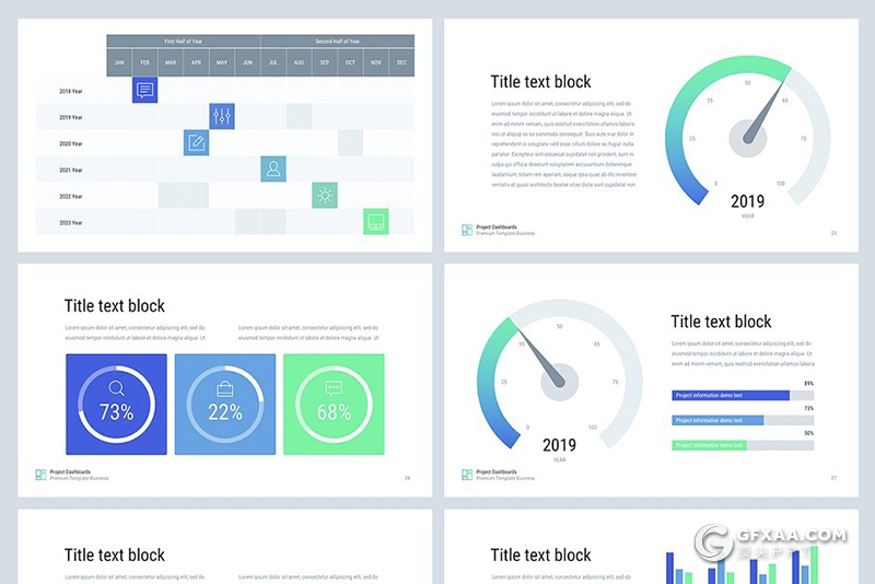 37页甘特图数据分析对比PPT模板 - 顶尖PPT