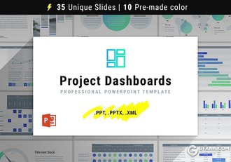 37页甘特图数据分析对比PPT模板 - 顶尖PPT
