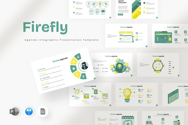 议程信息图表keynote模板 - 顶尖PPT