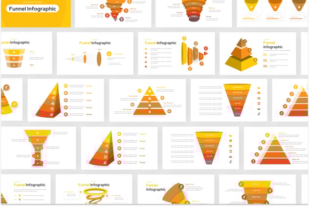 数据营销转化漏斗Keynote信息图模板 - 顶尖PPT