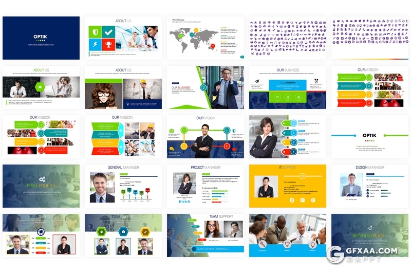 102页彩色欧美商务企业公司介绍工作汇报商务图形多用途PPT模板 - 顶尖PPT