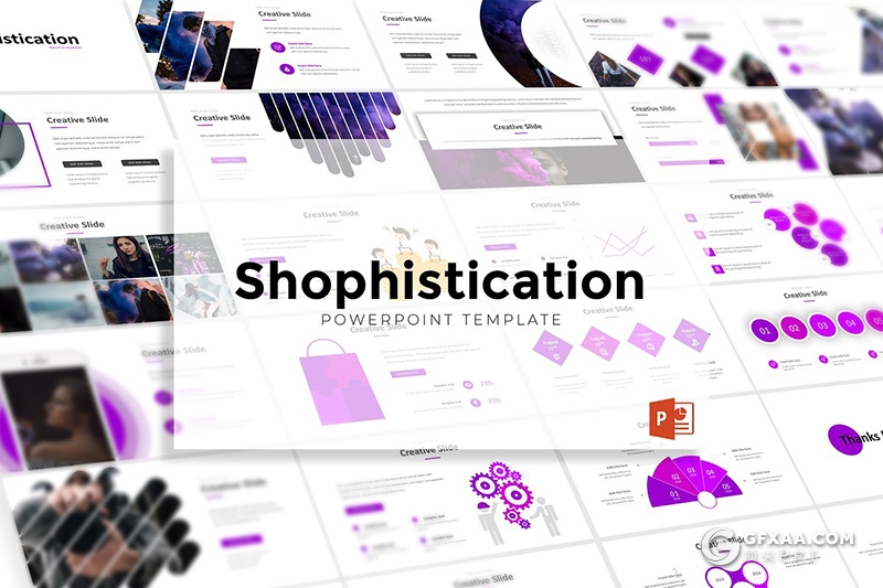 30页创意图形设计国外艺术风格PPT模板 5种主题配色 - 顶尖PPT