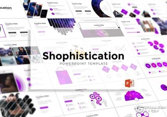 30页创意图形设计国外艺术风格PPT模板 5种主题配色 - 顶尖PPT