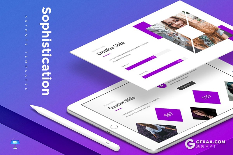 30页创意图形设计国外艺术风格keynote模板 5种主题配色 - 顶尖PPT