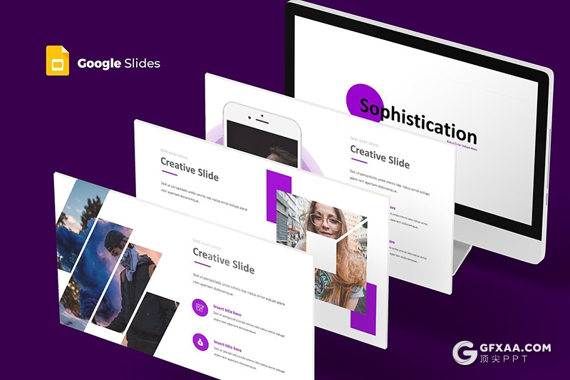 30页创意图形设计国外艺术风格google slides模板 5种主题配色 - 顶尖PPT