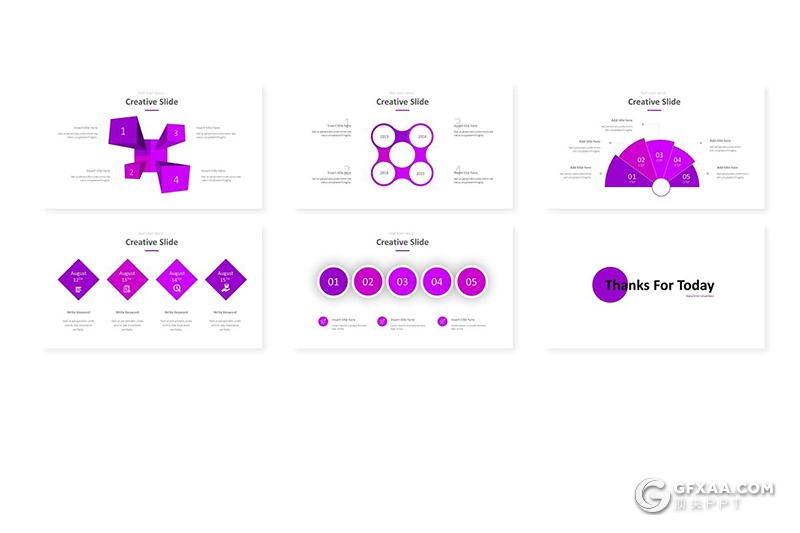 30页创意图形设计国外艺术风格keynote模板 5种主题配色 - 顶尖PPT