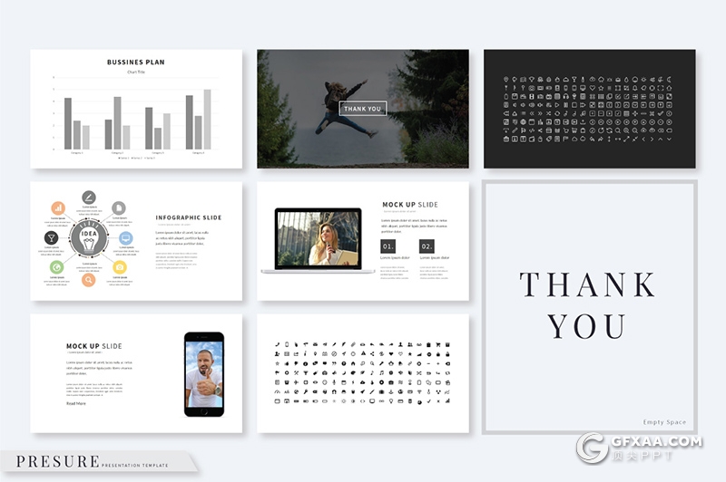 40页简约文艺风格摄影图片展示PPT模板 - 顶尖PPT