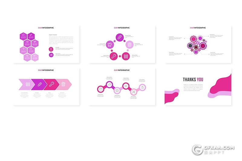 30页创意图形美容美体女性行业市场分析商务PPT模板 5种主题配色 - 顶尖PPT
