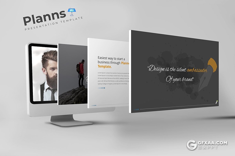 30页商务风格工作总结汇报国外多用途keynote模板 5种主题配色 - 顶尖PPT