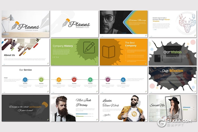 30页商务风格工作总结汇报国外多用途keynote模板 5种主题配色 - 顶尖PPT