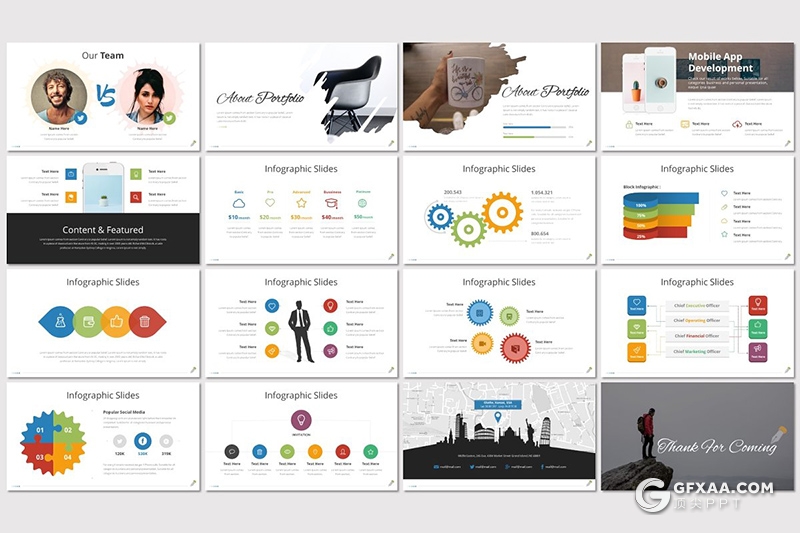 30页商务风格工作总结汇报国外多用途keynote模板 5种主题配色 - 顶尖PPT