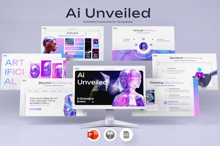AI大模型人工智能展示PPT模板 - 顶尖PPT