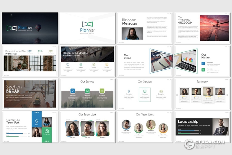 32页商务风格团队介绍工作总结汇报keynote模板 5种配色 - 顶尖PPT