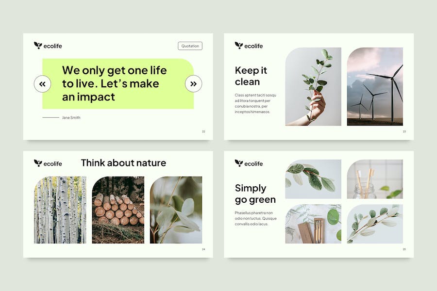 极简小清新环保主题PPT模板 - 顶尖PPT