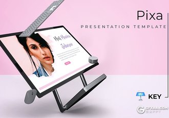 32页彩色艺术风格泼墨笔刷图片形状商务多用途keynote模板 5种主题配色 - 顶尖PPT