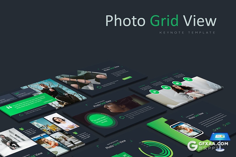 30页国外黑底色商务团队介绍图片展示工作分析统计keynote模板 5种主题配色 - 顶尖PPT