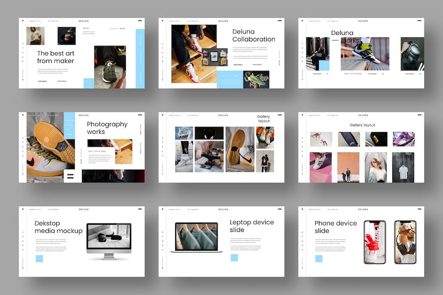 大气精美产品策划营销产品摄影展示通用商务PPT模板 - 顶尖PPT