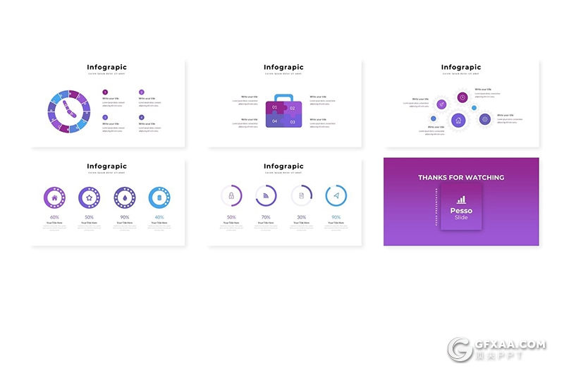 30页国外商务风格项目介绍展示工作汇报google slides模板 5种主题配色 - 顶尖PPT