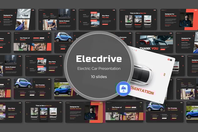 新能源电动汽车主题keynote模板 - 顶尖PPT