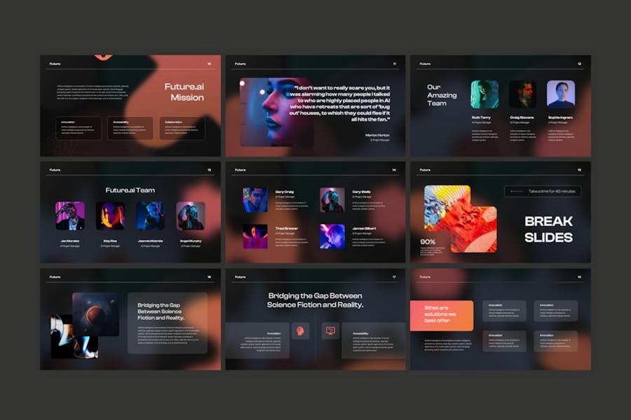 未来人工智能AI生成对话Keynote模板 - 顶尖PPT