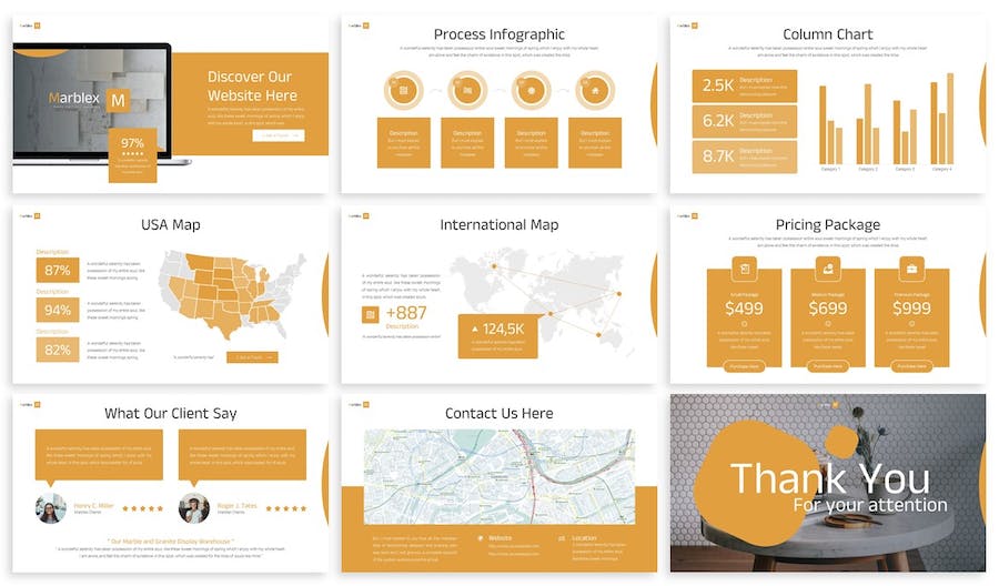 大理石瓷砖产品展示企业介绍PPT模板 - 顶尖PPT